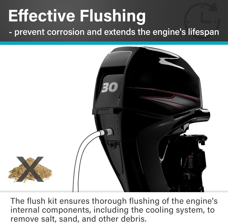 XCWT Outboard Engine Flush Kit for Mercury Suzuki Yamaha - Boat Motor Quick Connect Flush Hose Adapter for Flushing Away Salt, Sand and Silt from Mercury Mariner Yamaha Suzuki Honda Outboard Engine - Image 2